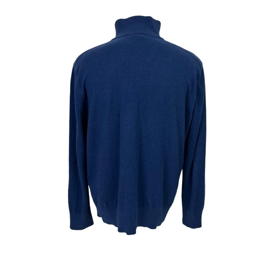 Banana Republic Men’s 1/4 Zip Sweater Sz XL Color Blue Mock Neck 10% Cashmere